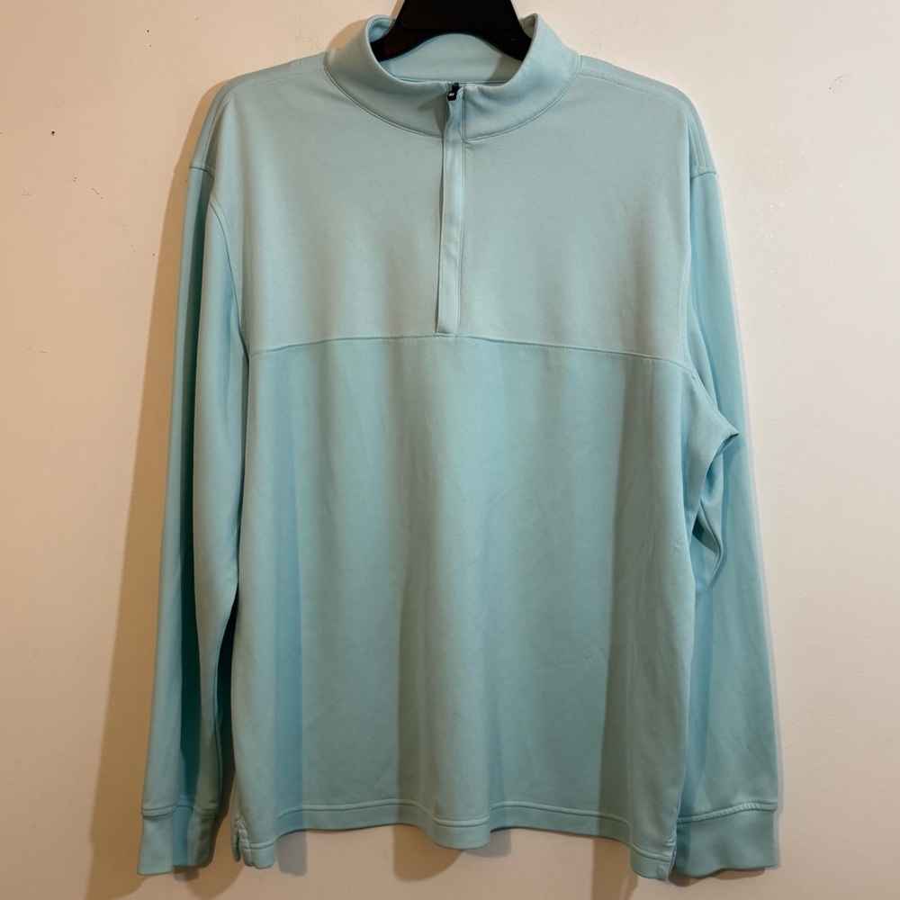 FootJoy FJ Men’s 2XL Golf Quarter Zip Performance Pullover Aqua Blue
